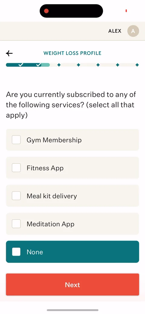 Noom onboarding screen 36