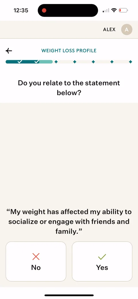 Noom onboarding screen 42