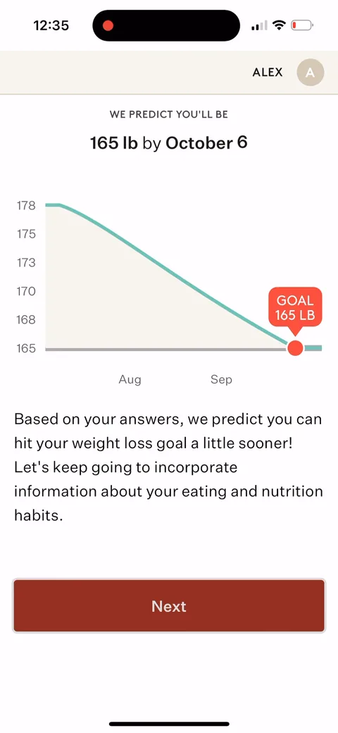 Noom onboarding screen 46