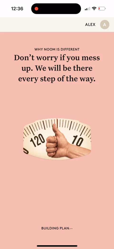 Noom onboarding screen 60