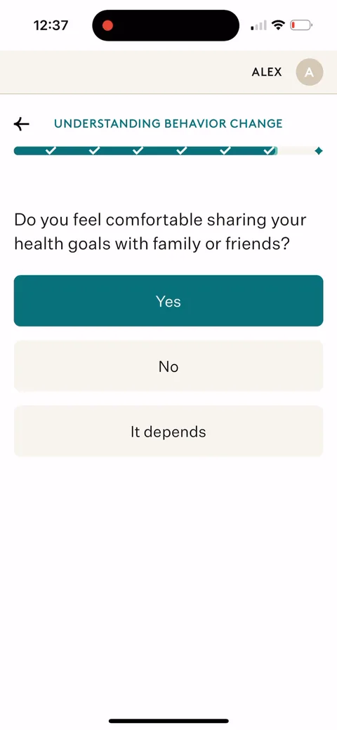 Noom onboarding screen 69