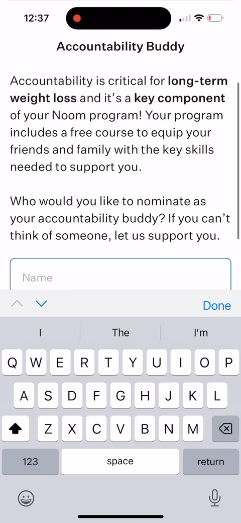 Noom onboarding screen 74