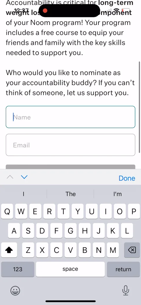 Noom onboarding screen 75