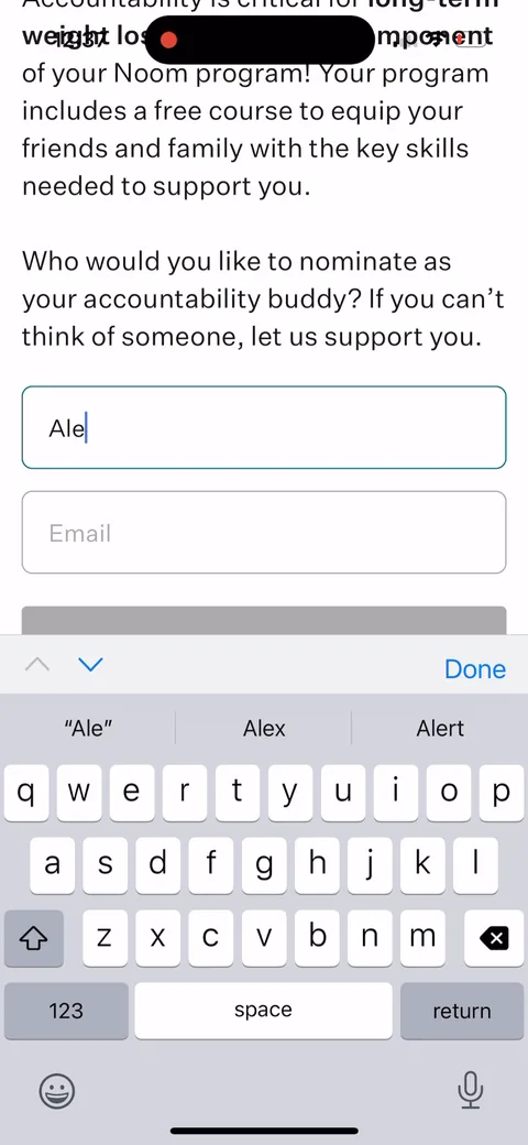 Noom onboarding screen 77