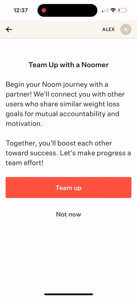 Noom onboarding screen 80