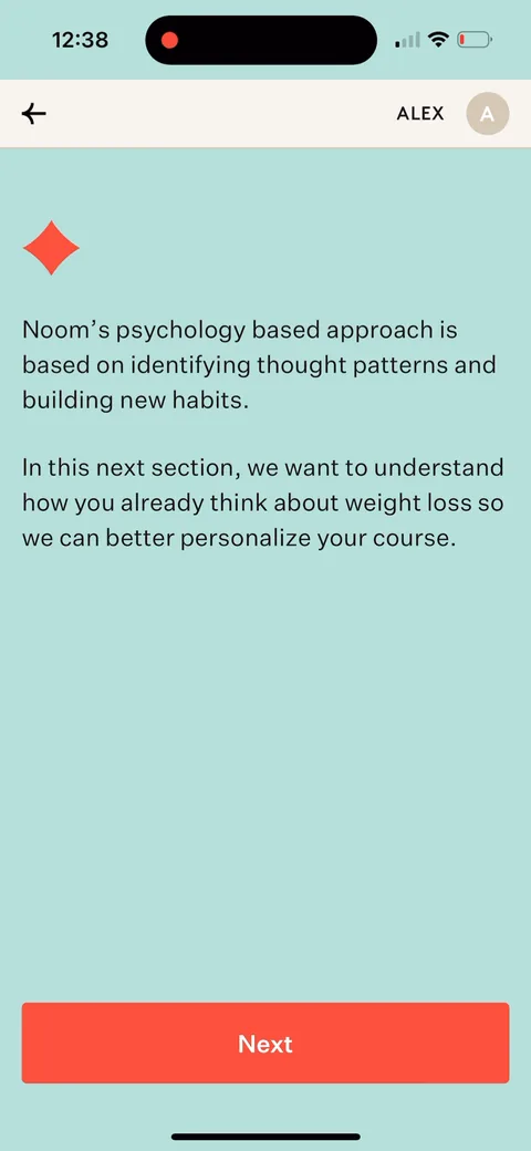 Noom onboarding screen 83
