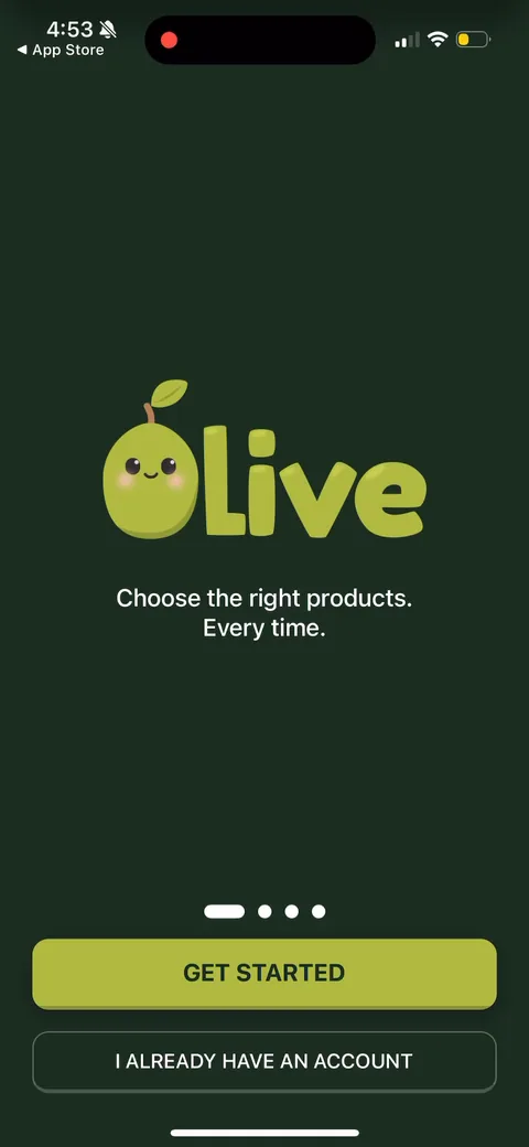 Olive onboarding screen 2: 