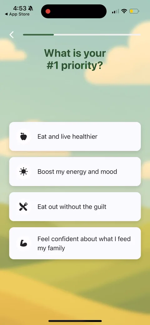 Olive onboarding screen 5: 