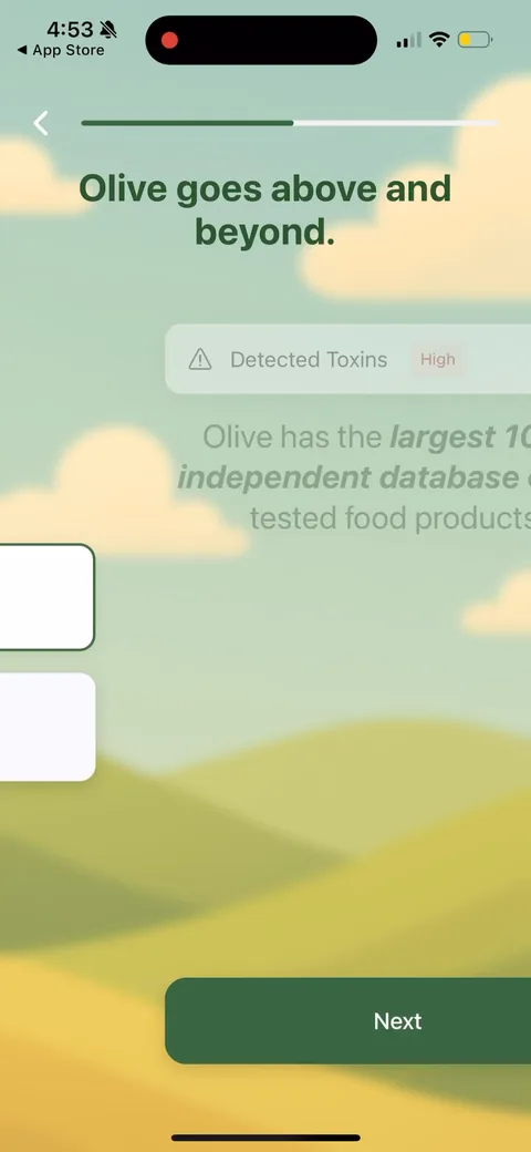 Olive onboarding screen 8