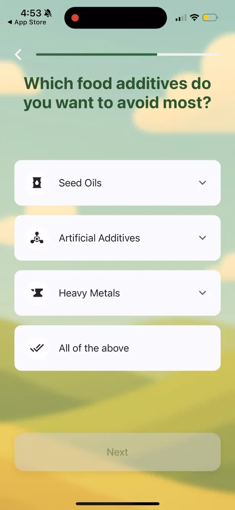 Olive onboarding screen 11: 