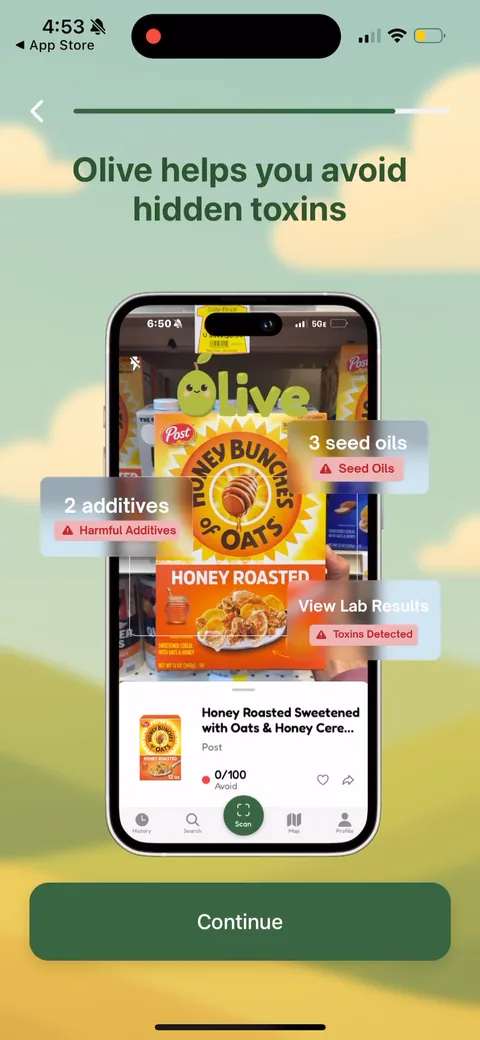 Olive onboarding screen 15