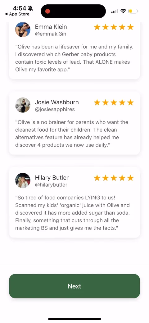 Olive onboarding screen 21