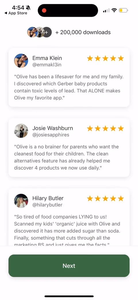 Olive onboarding screen 23