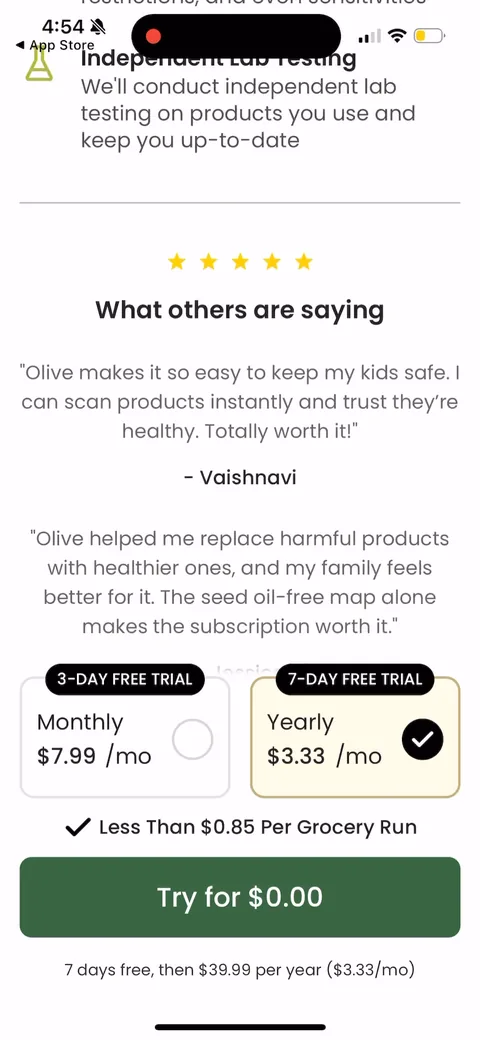 Olive onboarding screen 28