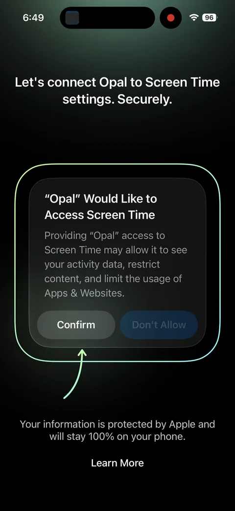 Opal onboarding screen 25