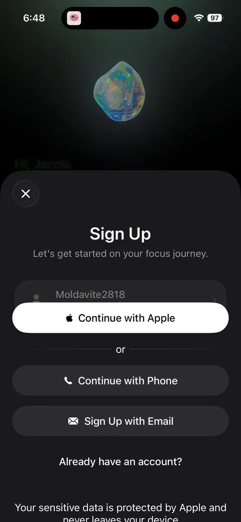 Opal onboarding screen 5: Signup wall this early, before they've shown any value