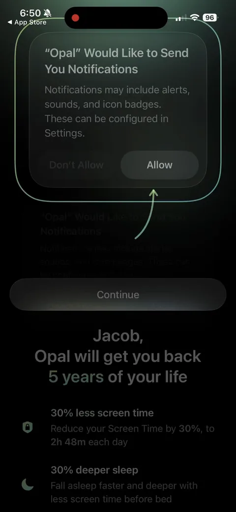 Opal onboarding screen 75