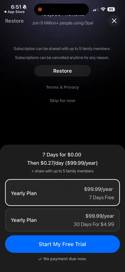 Opal onboarding screen 92