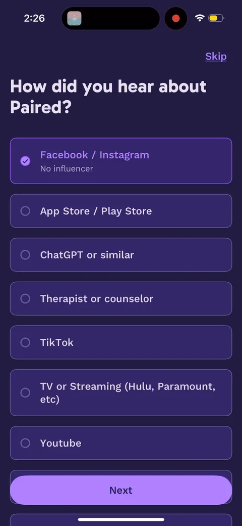 Paired onboarding screen 40