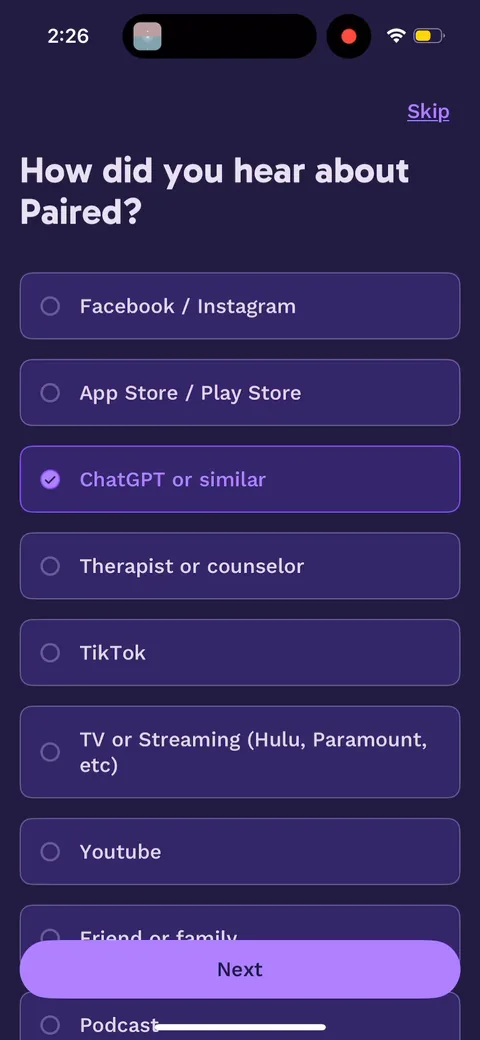 Paired onboarding screen 43