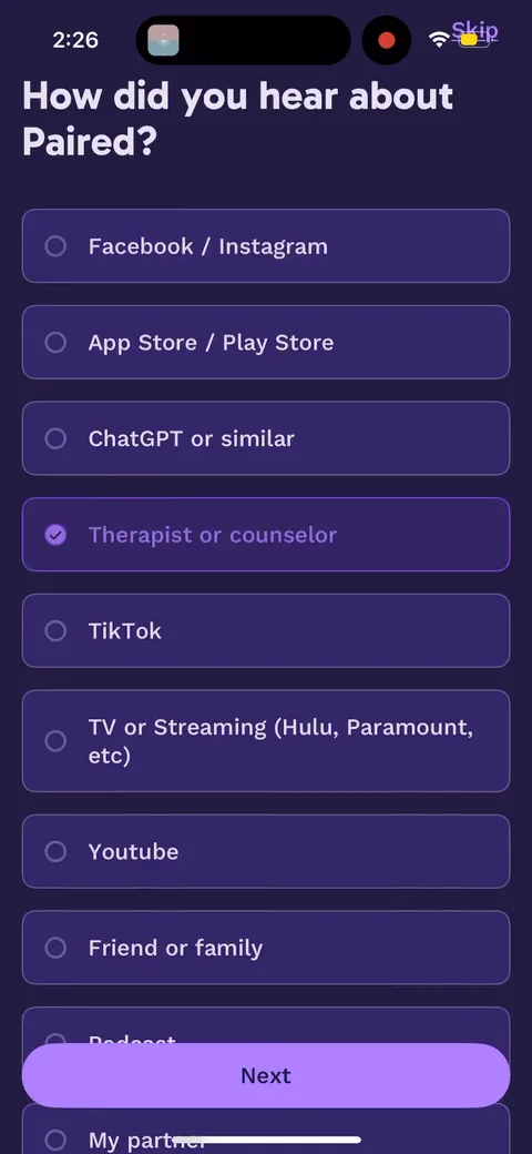 Paired onboarding screen 44