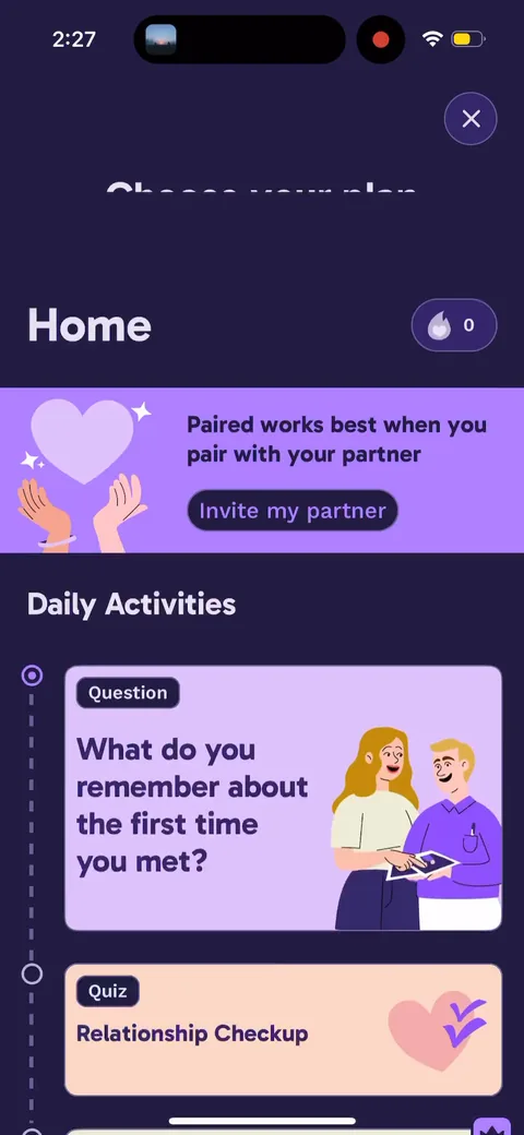 Paired onboarding screen 68