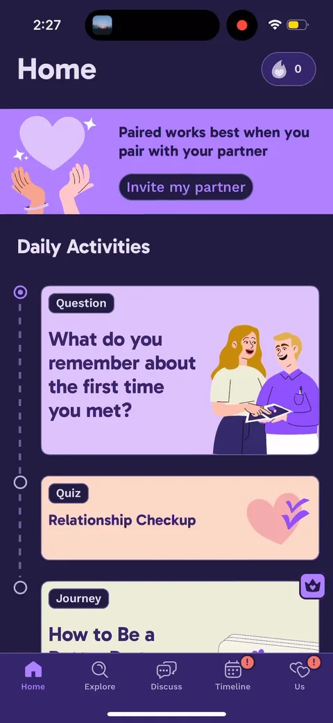Paired onboarding screen 73