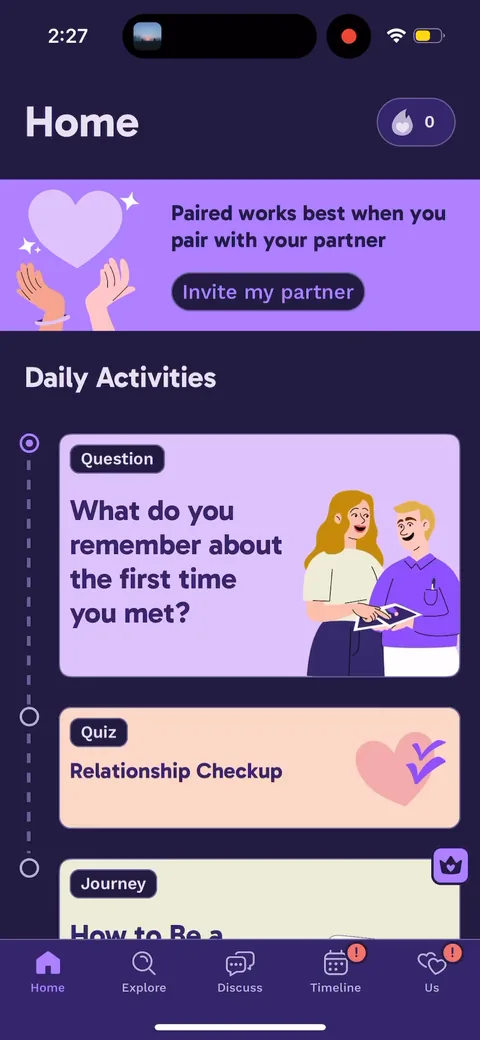 Paired onboarding screen 77