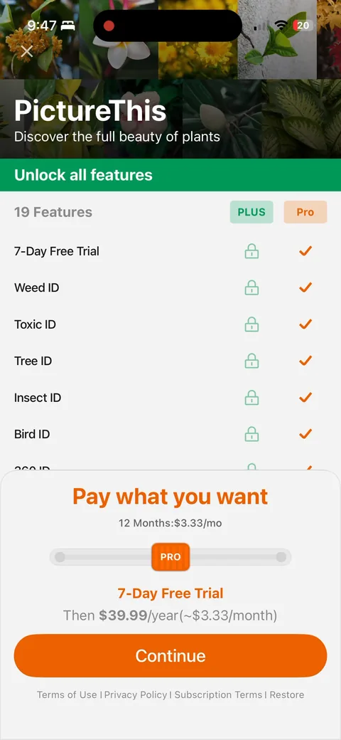 Picturethis onboarding screen 75