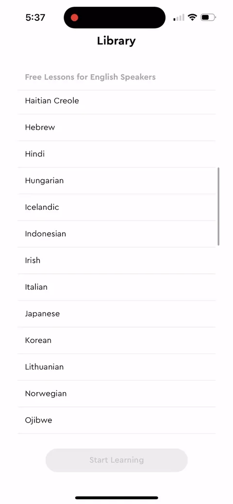 Pimsleur onboarding screen 8