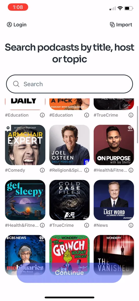 Podcast App onboarding screen 4