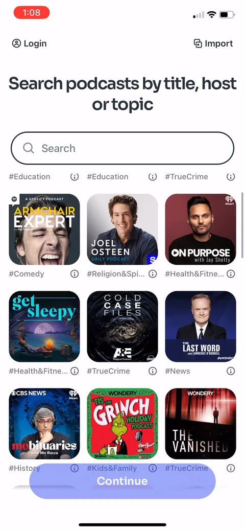 Podcast App onboarding screen 5