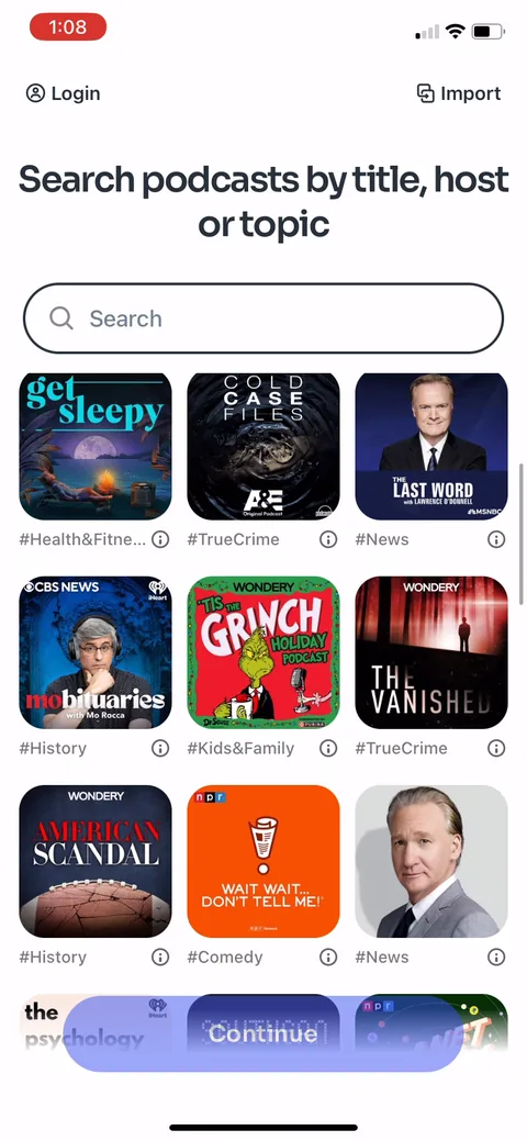 Podcast App onboarding screen 6