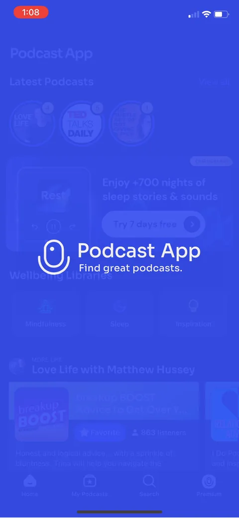 Podcast App onboarding screen 11