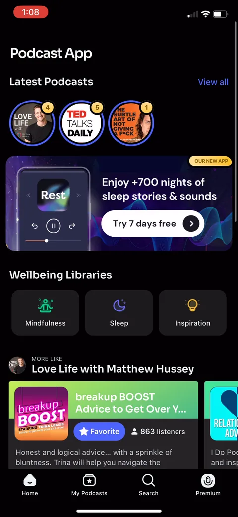 Podcast App onboarding screen 14
