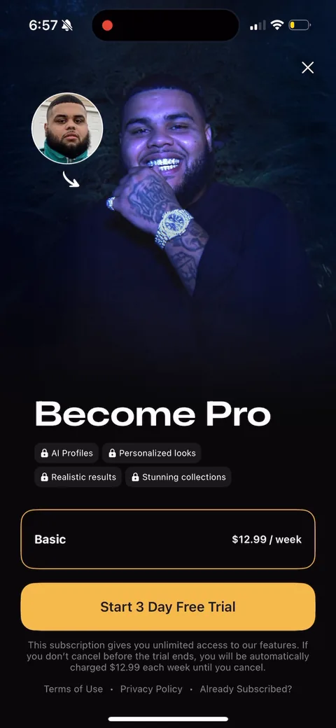 Pose paywall with pricing, onboarding screen 5