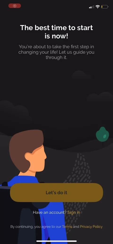 Productive onboarding screen 1: Aspirational opener: 