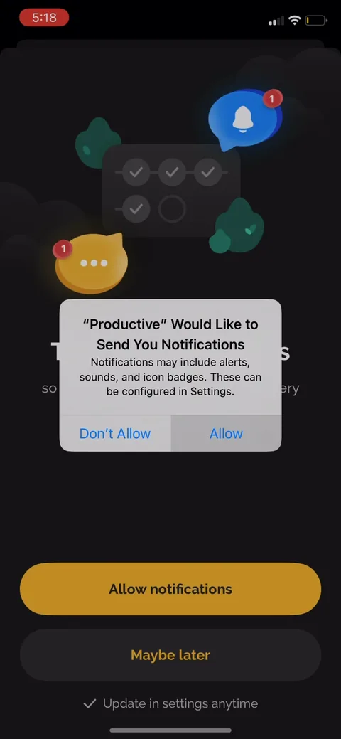 Productive onboarding screen 50