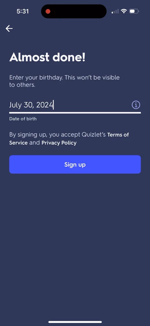 Quizlet onboarding screen 10