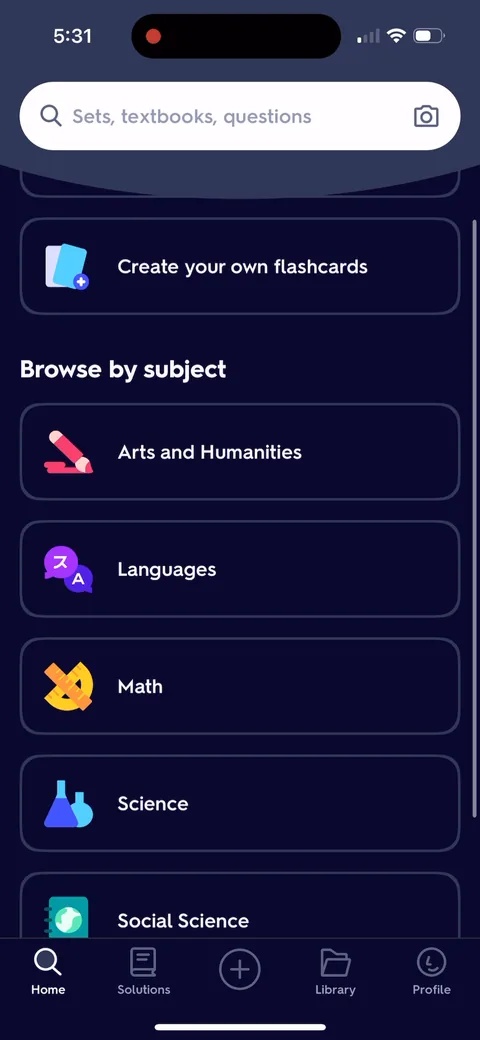 Quizlet onboarding screen 16