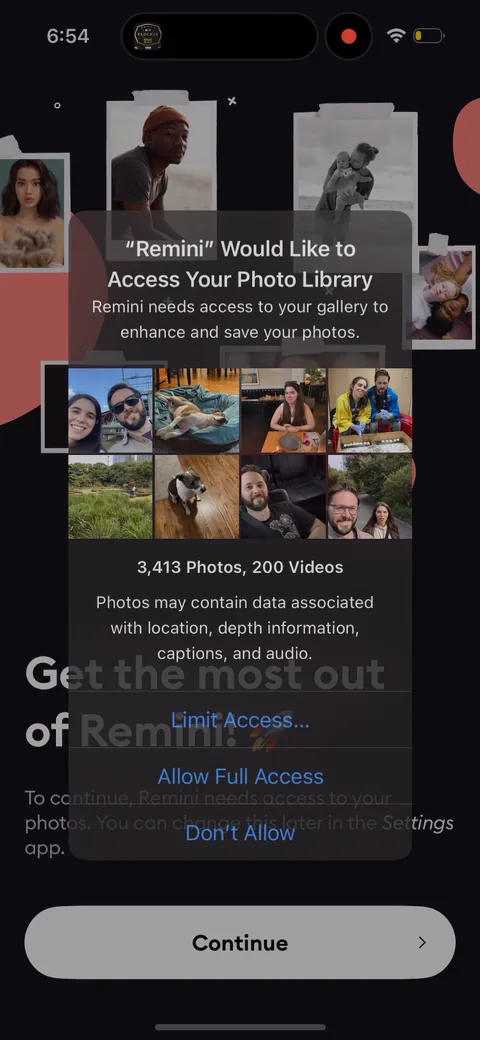 Remini onboarding screen 6