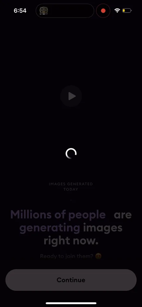 Remini onboarding screen 20: Social proof as a live counter