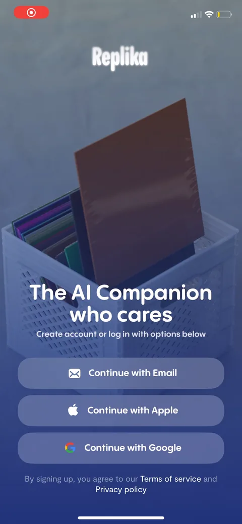 Replika onboarding screen 1