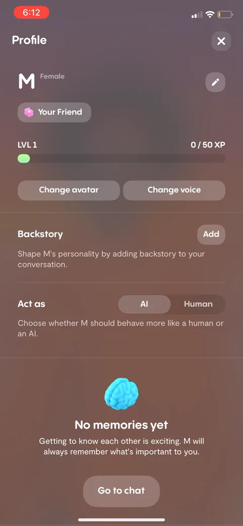 Replika onboarding screen 104