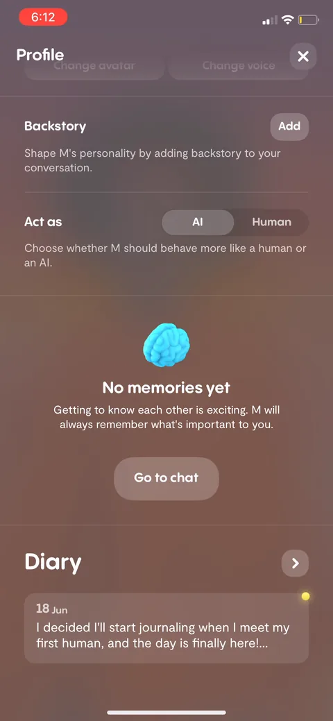 Replika onboarding screen 105