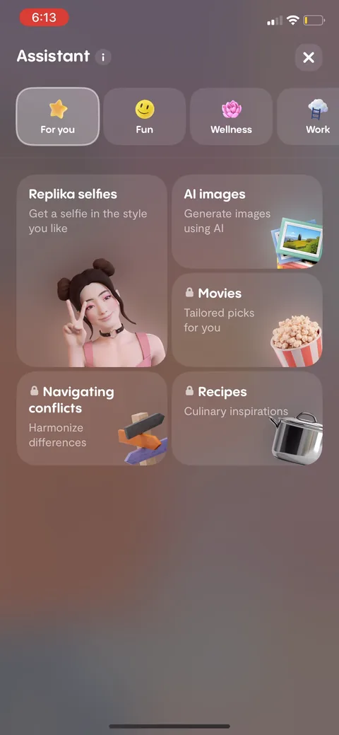 Replika onboarding screen 114