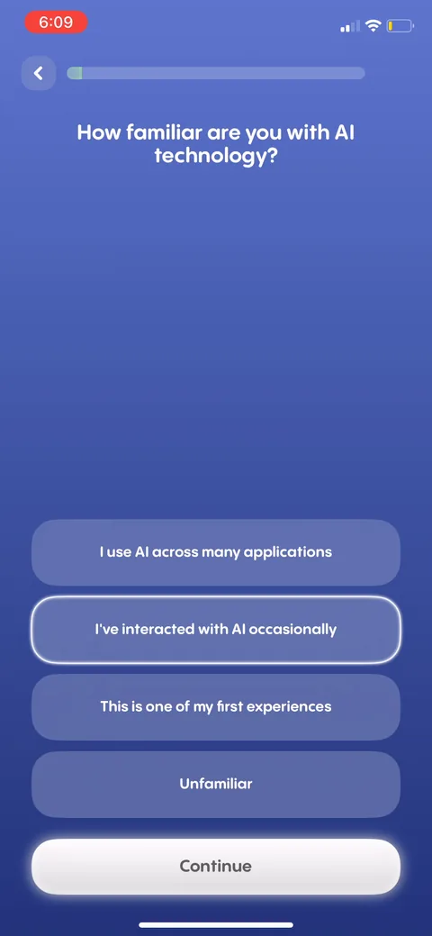 Replika onboarding screen 17