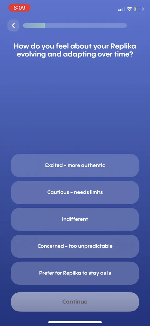 Replika onboarding screen 24