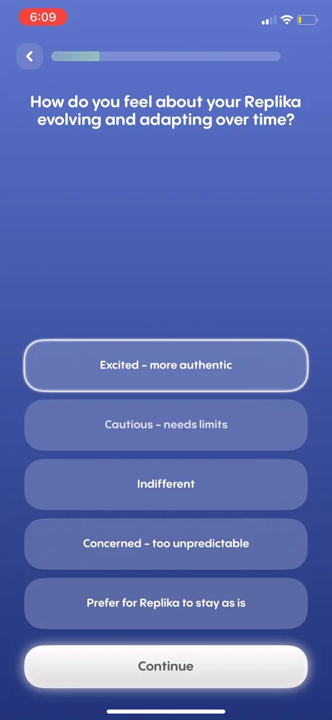 Replika onboarding screen 26