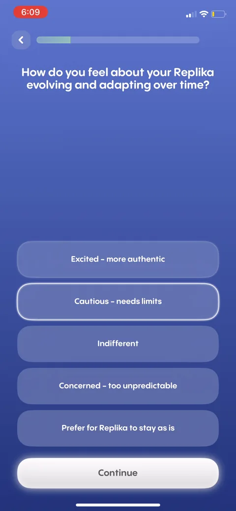 Replika onboarding screen 27